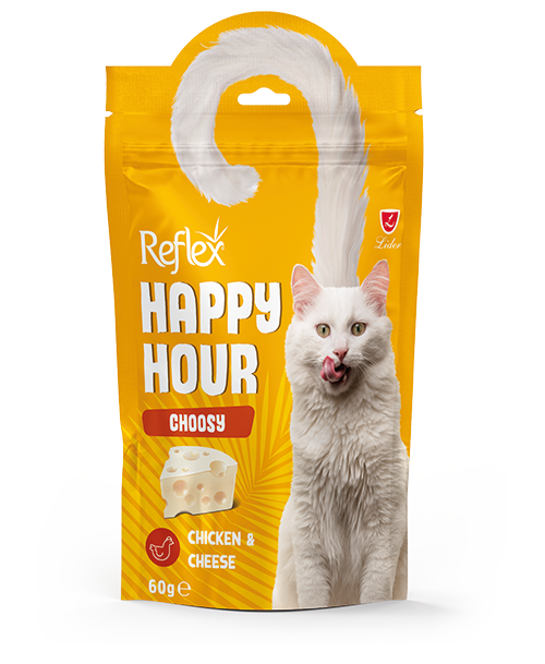 Reflex Happy Hour Choosy Tavuklu ve Peynirli Kedi Ödül Maması 60 Gr