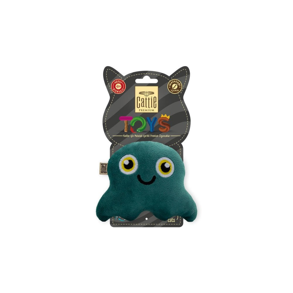 Cattie Matatabi İçerikli Kedi Oyuncağı Peluş Ahtapot 11Cm