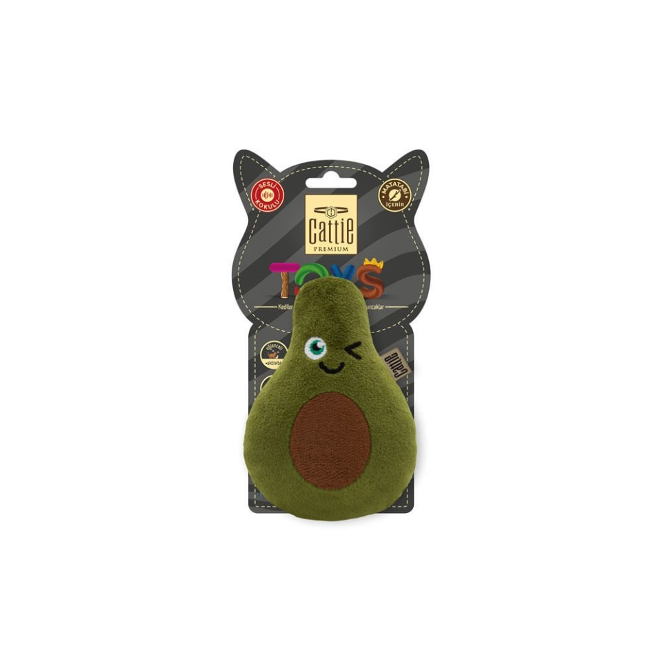 Cattie Matatabi İçerikli Kedi Oyuncağı Peluş Avokado 11Cm