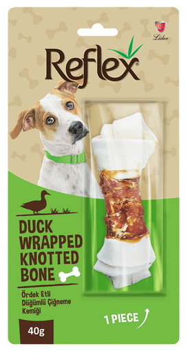 Reflex Ördek Eti Sargılı Düğümlü Köpek Ödül Kemiği 40 Gr