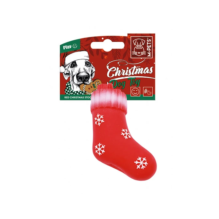 M-Pets Christmas Kırmızı Çorap Köpek Oyuncağı 13Cm