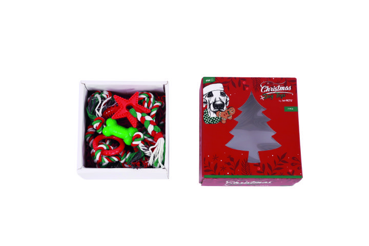 M-Pets Christmas Pamuk Halat Köpek Oyuncağı 7Li