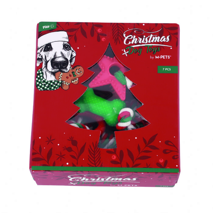M-Pets Christmas Pamuk Halat Köpek Oyuncağı 7Li