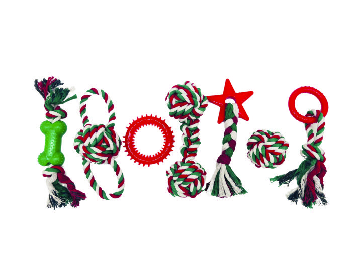 M-Pets Christmas Pamuk Halat Köpek Oyuncağı 7Li