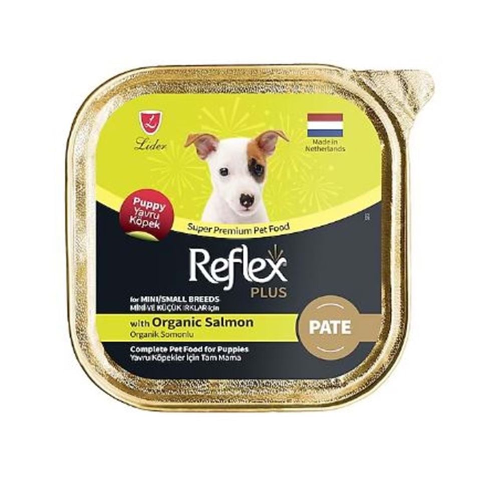 Reflex Plus Puppy Pate Organik Somonlu Küçük Irk Yavru Köpek Yaş Maması 85gr