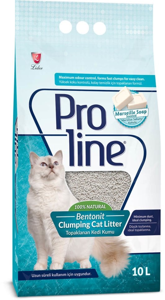 Proline Marsilya Sabunu Kokulu Topaklanan Bentonit Kedi Kumu 10 Lt
