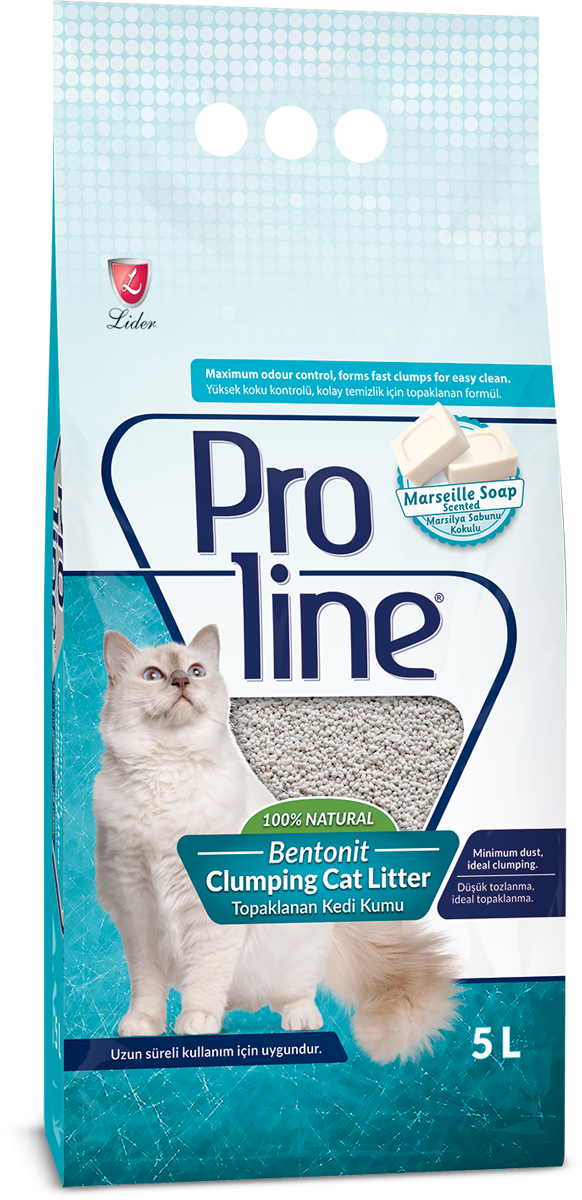 Proline Marsilya Sabunu Kokulu Topaklanan Bentonit Kedi Kumu 5 Lt