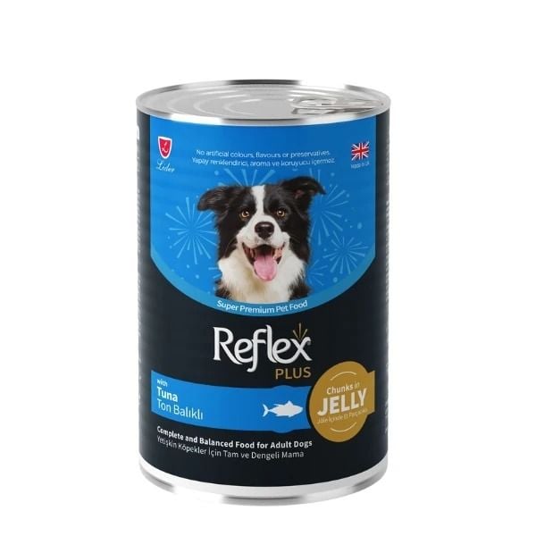 Reflex Plus Jöle İçinde Parça Etli Ton Balıklı Yetişkin Köpek Konservesi 400gr