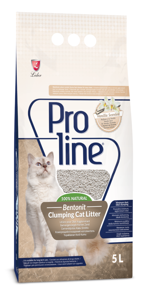 Proline Vanilya Kokulu Topaklanan Bentonit Kedi Kumu 5 Lt