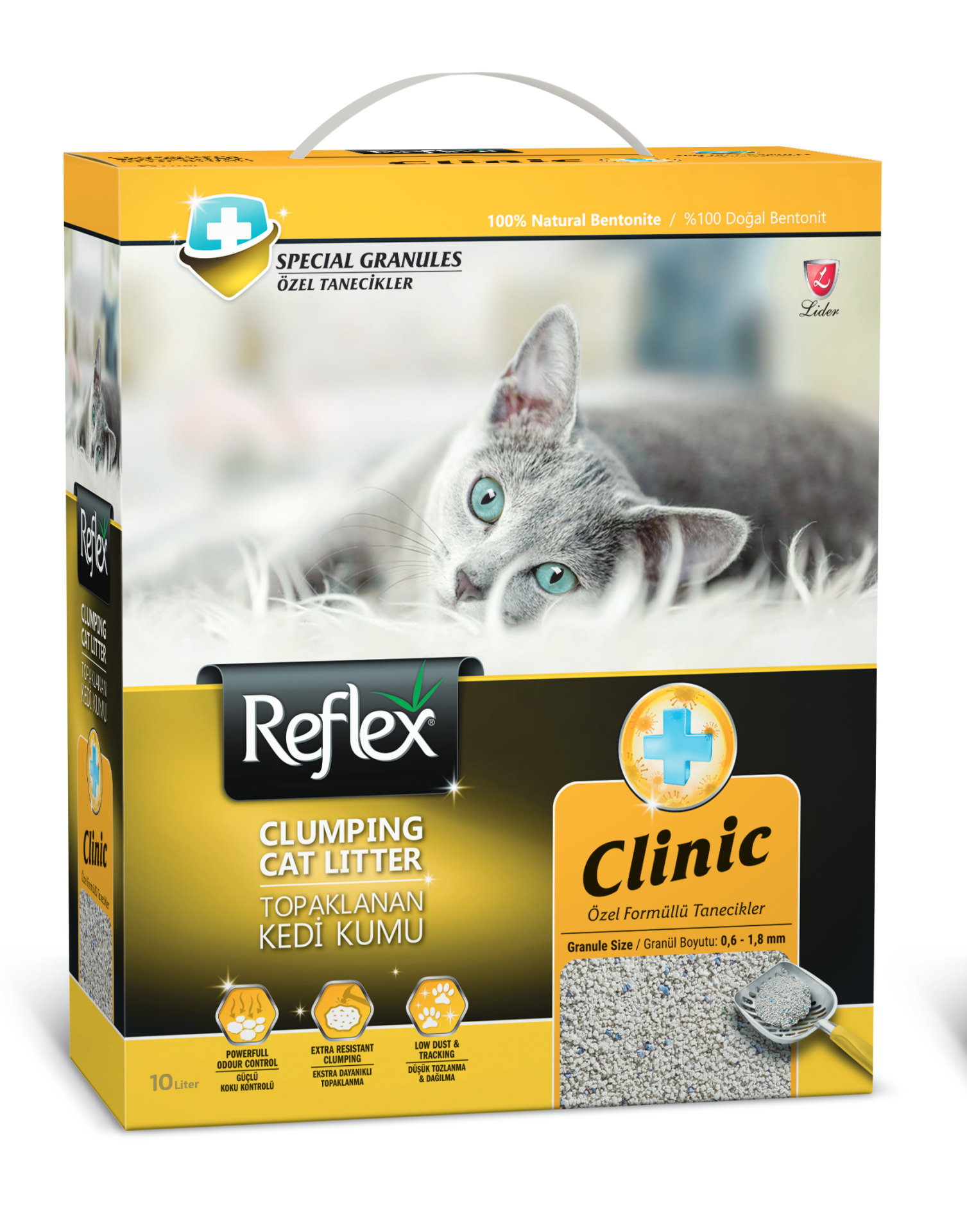 Reflex Klinik Özel Formüllü Tanecikli Topaklanan Kedi Kumu 10 Lt