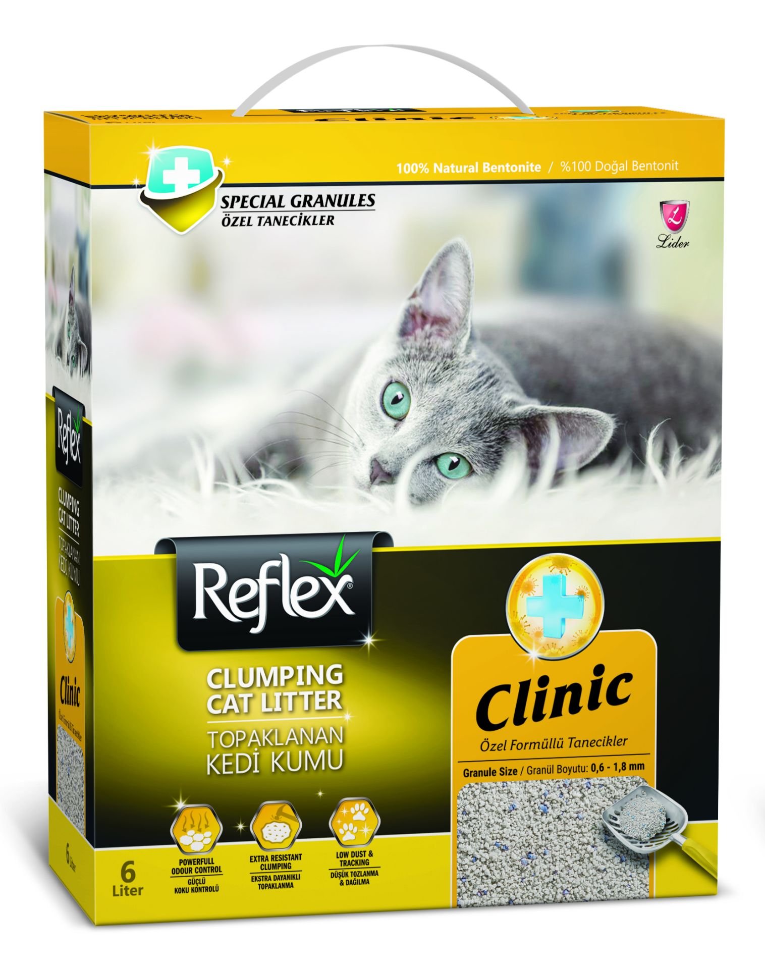 Reflex Klinik Özel Formüllü Tanecikli Topaklanan Kedi Kumu 6 Lt